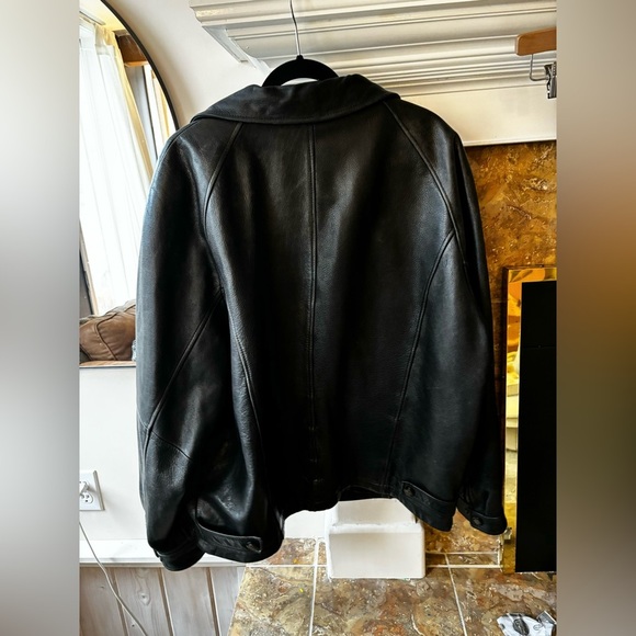 Men's Black Leather Jacket - Picture 10 of 11